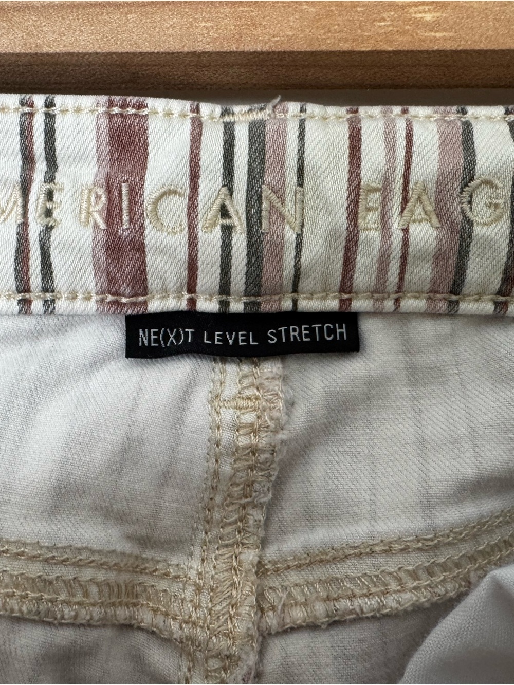 American Eagle Next Level Stretch Striped Skinny Jeans Size 0 Regular - Picture 7 of 10